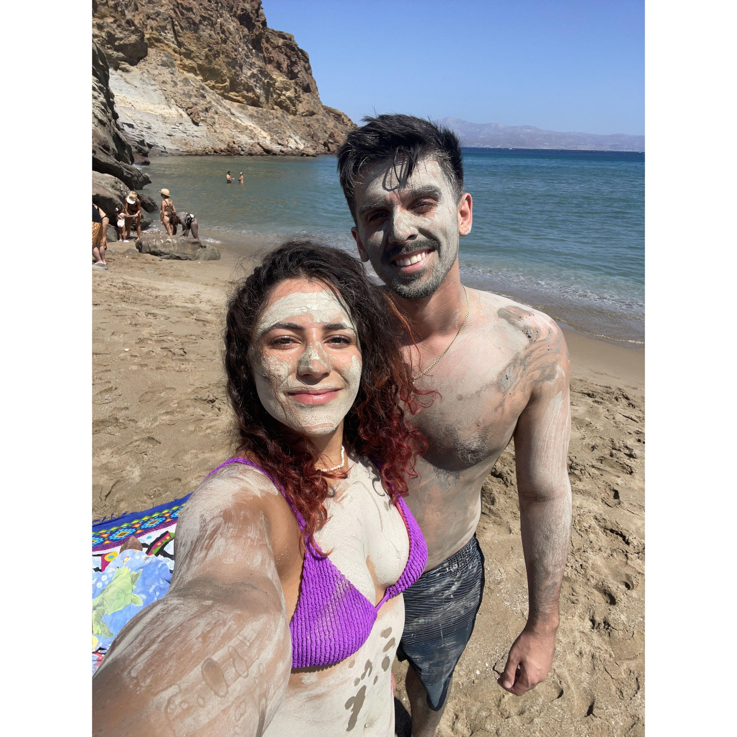 Natural clay mask in Paros