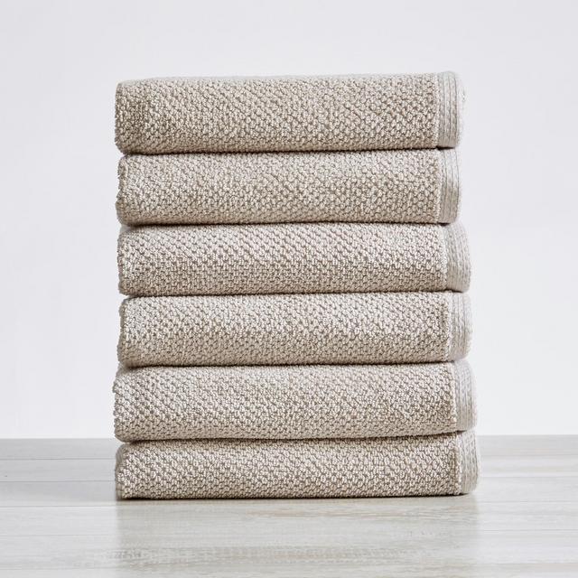 100% Cotton Quick Dry Popcorn Textured Bath Towel Set , Silver Cloud) - Great Bay Home