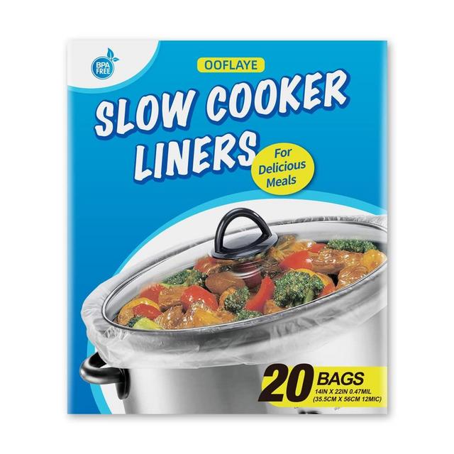 20 Counts Slow Cooker Liners and Cooking Bags, Extra Large Size Fits 6 - 10QT Pot, 14"x 22", BPA Free, Suitable for Oval & Round Pot -1 Pack