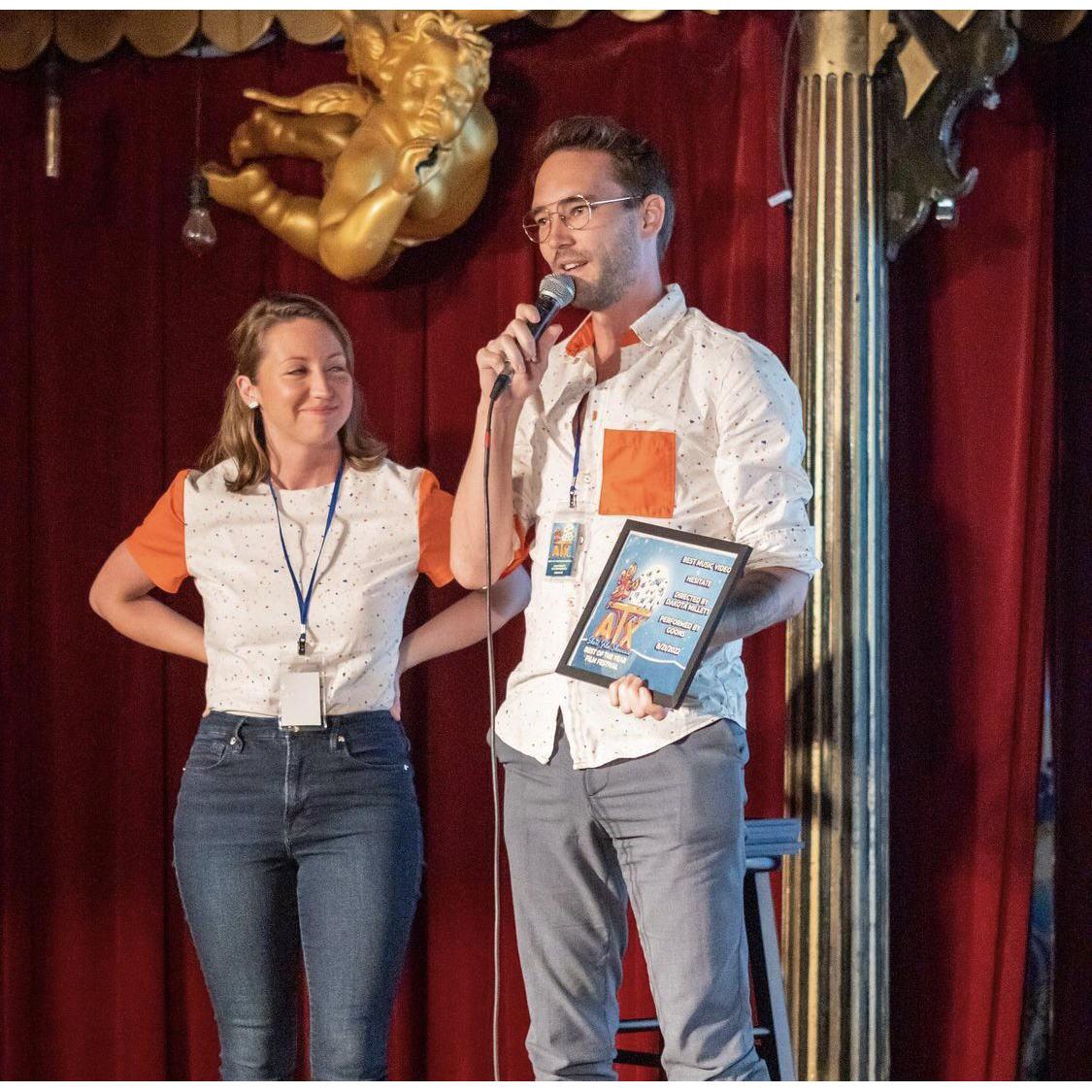 Winning "Best Music Video Of The Year" in our matching shirts