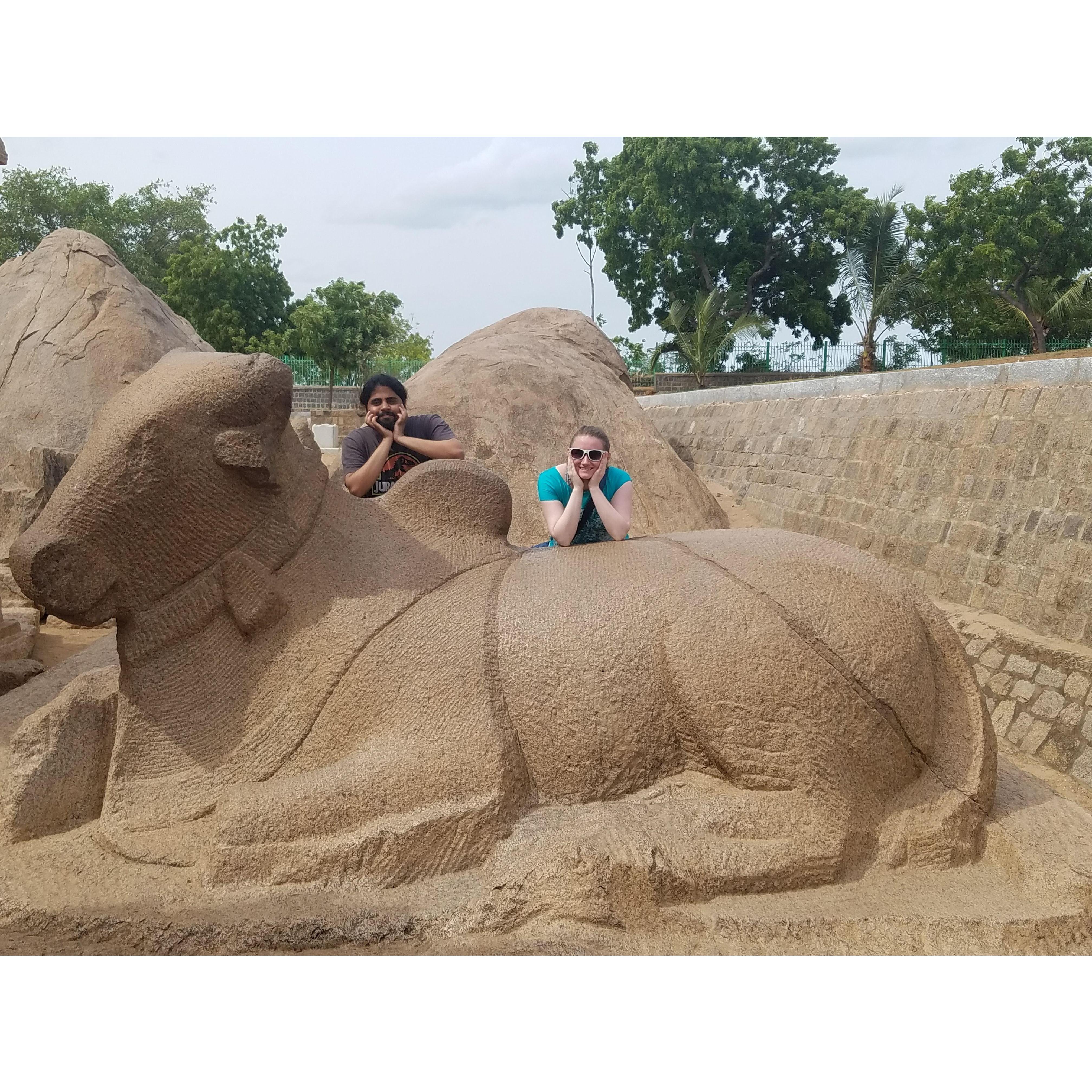 Being silly in Mahabalipuram, India
