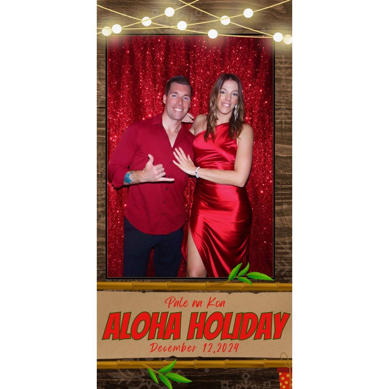 Ricky's holiday party, our first date as an engaged couple, where Katharina won a huge TV at the raffle but not really because they gave it to someone else with the same name ("Kat") haha
