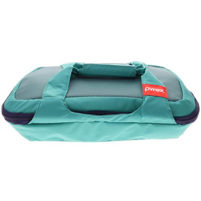 Pyrex 3qt Portables Turquoise Oblong Carry Tote Made in the USA