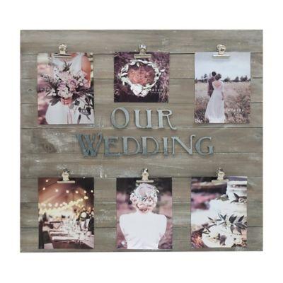 Sixtrees® Pallet Wedding Photo Clip Frame in Wood
