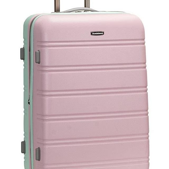 Rockland Melbourne Hardside Expandable Spinner Wheel Luggage, Bright Green, Checked-Large 28-Inch
