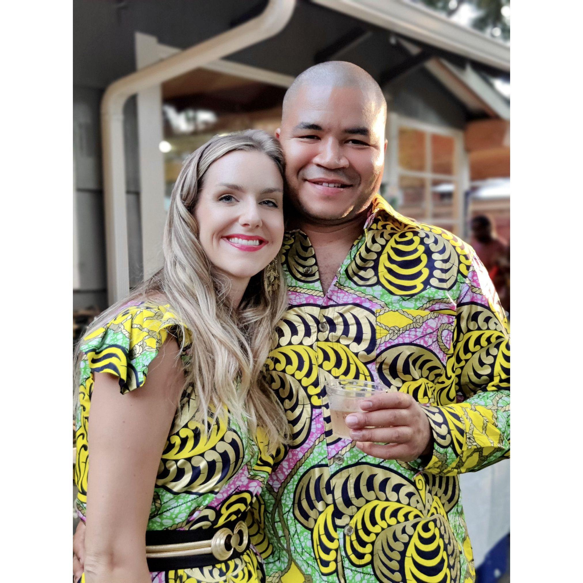 celebrating Isaac's sister's wedding