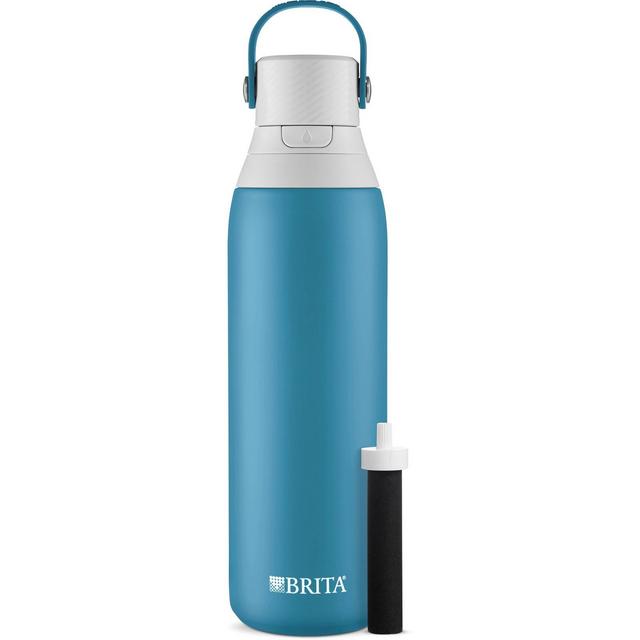 Brita Premium 20oz BPA Free Double Wall Insulated Water Bottle with Filter - Blue