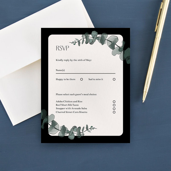 Terian Border | Black | Zola Wedding Invitations