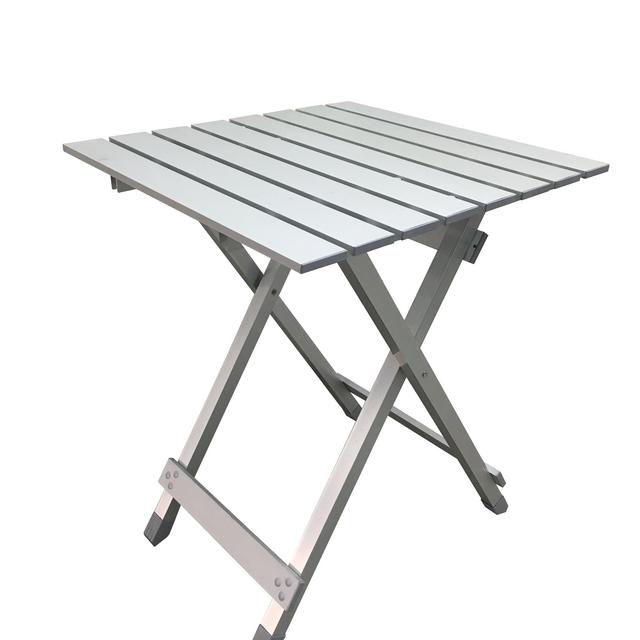 Ozark Trail Aluminum Top Rectangular Outdoor Camping Folding Table, Silver Color