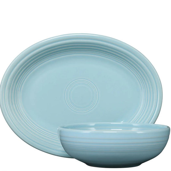 2-Piece Serve Set 11 5/8 Inch Oval Platter & 38 OZ Bistro Bowl