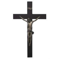 Wood Crucifix, Handpainted Bronzed Corpus, 14 inch