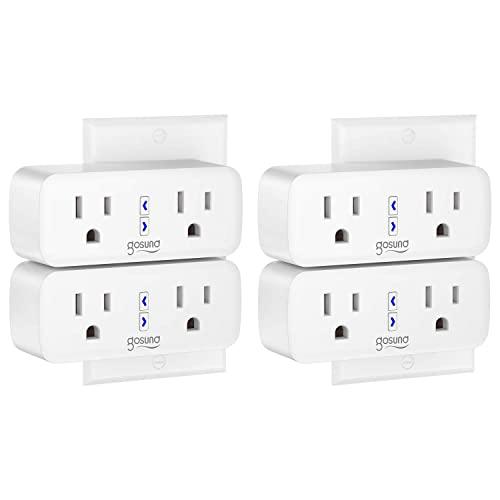Smart Plug Works with Alexa and Google Home, Gosund 2 in 1 WiFi Outlet Plug, 8 Sockets, Smart Outlet Plug, Remote Control, Timer and Schedule Function, No Hub Required, 10A (4 Pack)