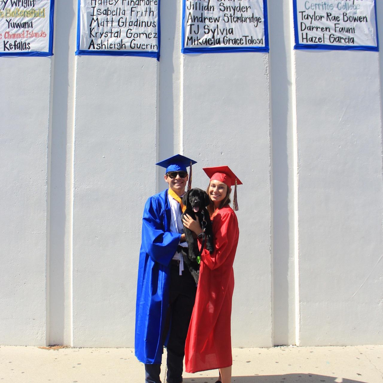 Covid graduation! But who else can say they had their dog at their high school graduation? (June 2020)