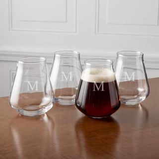 Personalized Stemless Craft Ale Glass, Set of 4