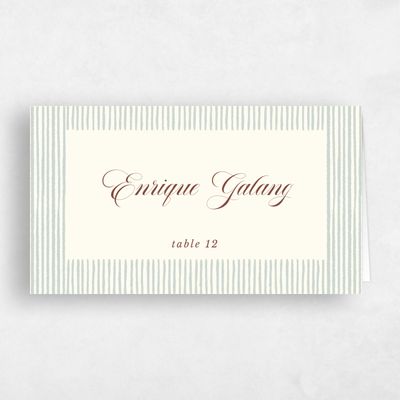 Beige Wedding Place Card - Seychelles