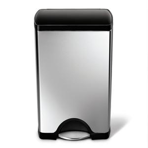 simplehuman Rectangular Step Trash Can, Stainless Steel, Plastic Lid, 38 L / 10 Gal