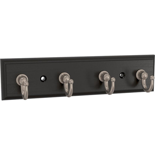Franklin Brass Key Tidy (1-Pack) Matte Black Key Holder 7' Wall Mount Small Item Rack 4 Hooks for Wall, Hallway, Entry Small Keychain Rail Organizer B46711K-218-R