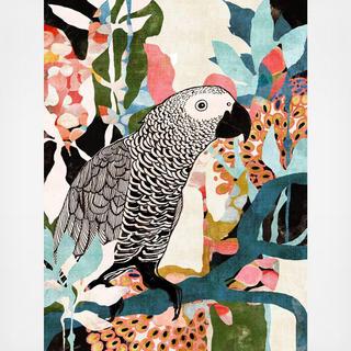 Parrot In the Jungle Printed Wall Art