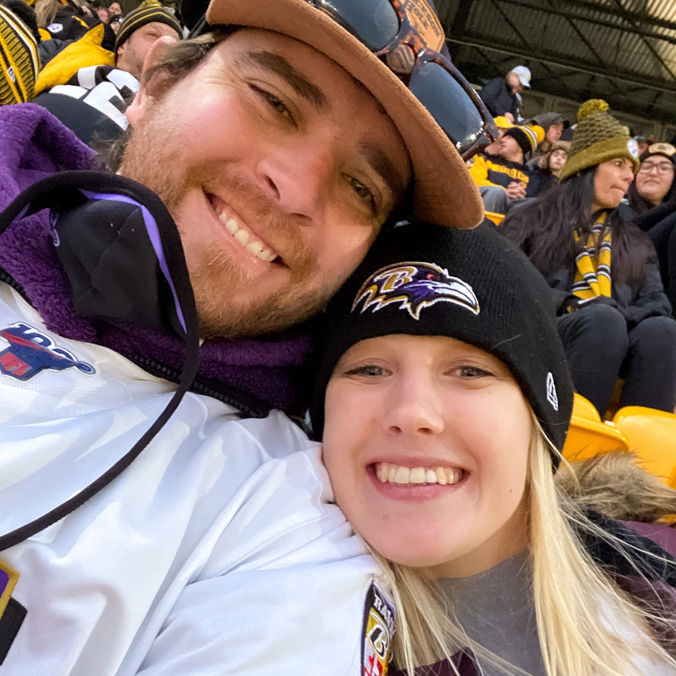 December 2021: Ravens game with friends for Conor's birthday