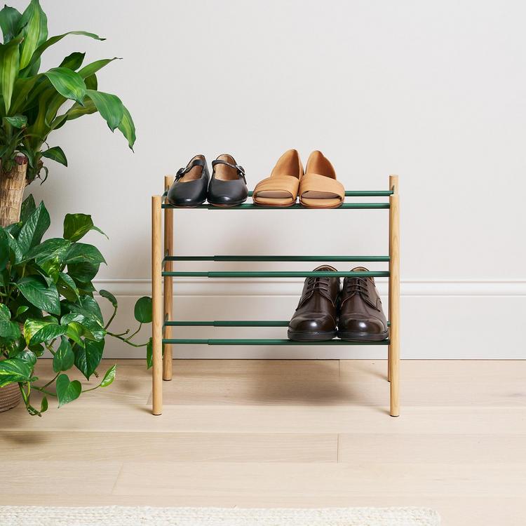 Yamazaki Home, Modern Expandable 3-Tier Shoe Rack | Zola