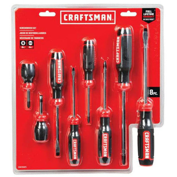 Craftsman Phillips/Slotted Multi-Bit Screwdriver Set 8 in. 8 pc