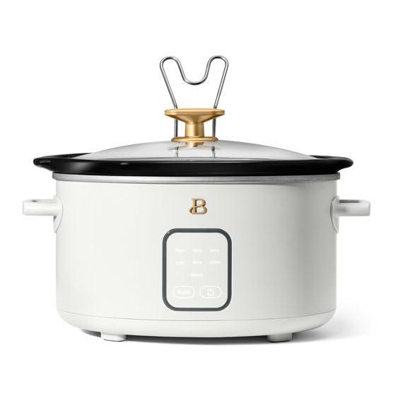 Beautiful~4Qt Slow Cooker with Touch-Activated Display, (White Icing) by Drew Barrymore