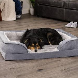 FURHAVEN Velvet Waves Perfect Comfort Orthopedic Sofa Dog Bed -- Size Large