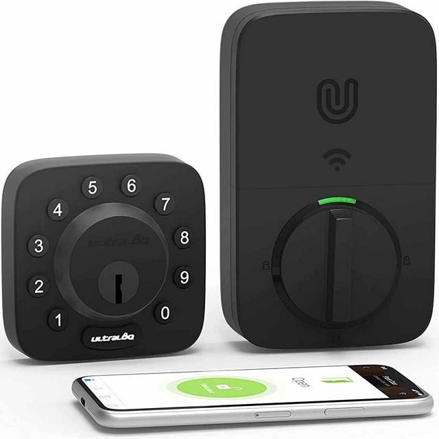 ULTRALOQ U-Bolt WiFi Smart Lock with Built-in WiFi, Keyless Entry Door Lock with Door Sensor, WiFi Door Lock, WiFi Deadbolt, ANSI Grade 1 Certified - Black