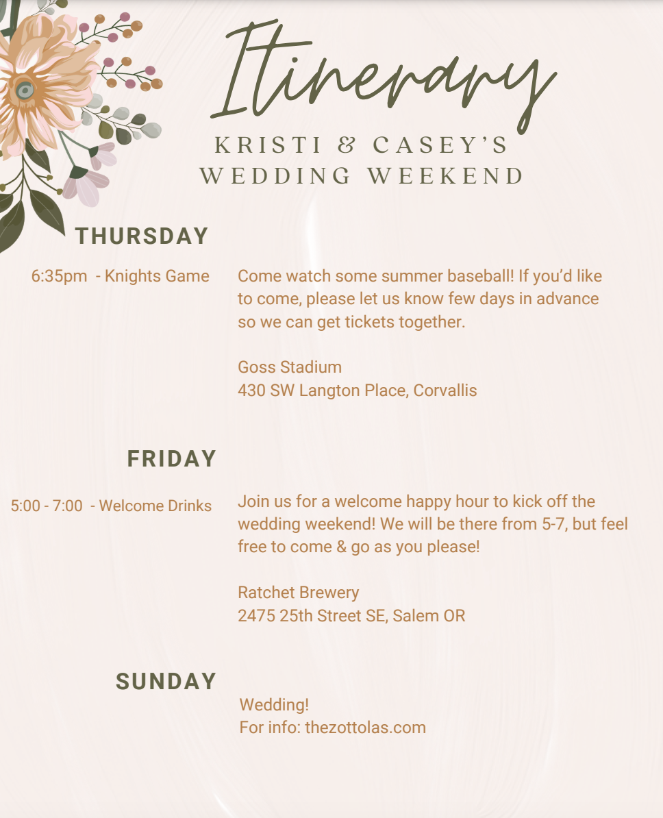 The Wedding Website of Kristi G and Casey Z