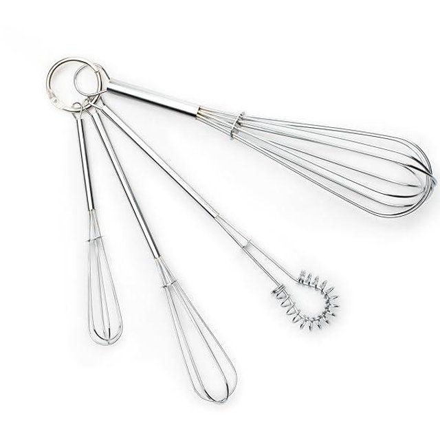 Fox Run Mini Whisks, Chrome Plated, Set of 4, Metallic, 8 x 2 x 1.75 inches
