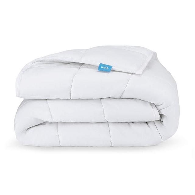 LUNA Weighted Blanket (15 lbs - 60x80 - Queen Size) | 100% Organic Cooling Cotton & Hypoallergenic Glass Beads | Heavy for Calmer Days and Restful Nights | Kids or Adult | Designed in USA | White