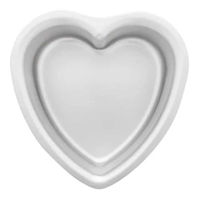 Fat Daddio's PHT-63 Anodized Aluminum Heart Cake Pan, 6" x 3", Silver