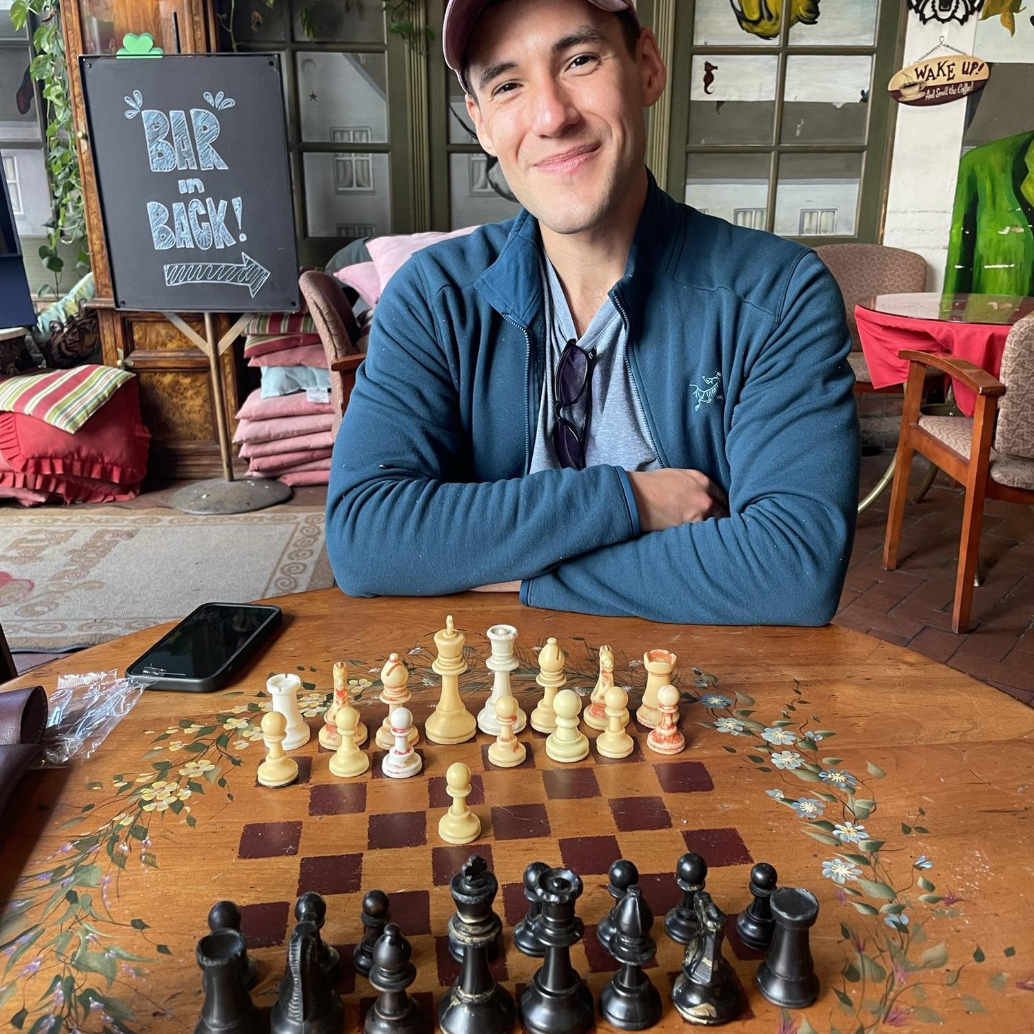 One of many chess dates at our favorite coffee shop in Tucson, AZ.