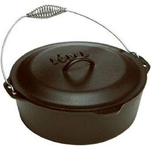 Lodge L12DO3 Cast Iron Dutch Oven with Iron Cover, Pre-Seasoned, 9-Quart
