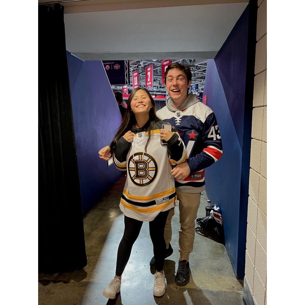 Our first hockey game together! Unfortunately the Bruins lost to the Caps that night :(