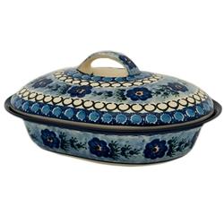 Polish Art Center - Unikat Polish Pottery Stoneware Covered Baker U488