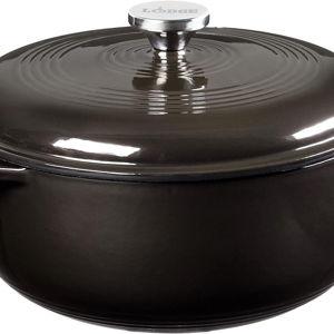 Lodge Manufacturing Company EC6D18 Enameled Dutch Oven, 6 qt, Midnight Chrome