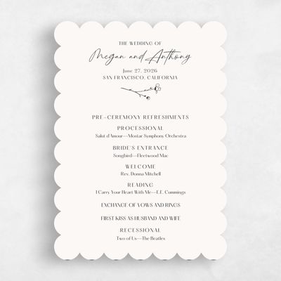 Beige Scalloped Wedding Program - Rolland