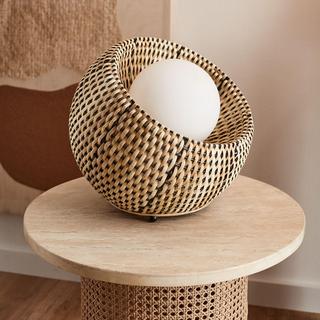 Rota Round Wicker Table Lamp