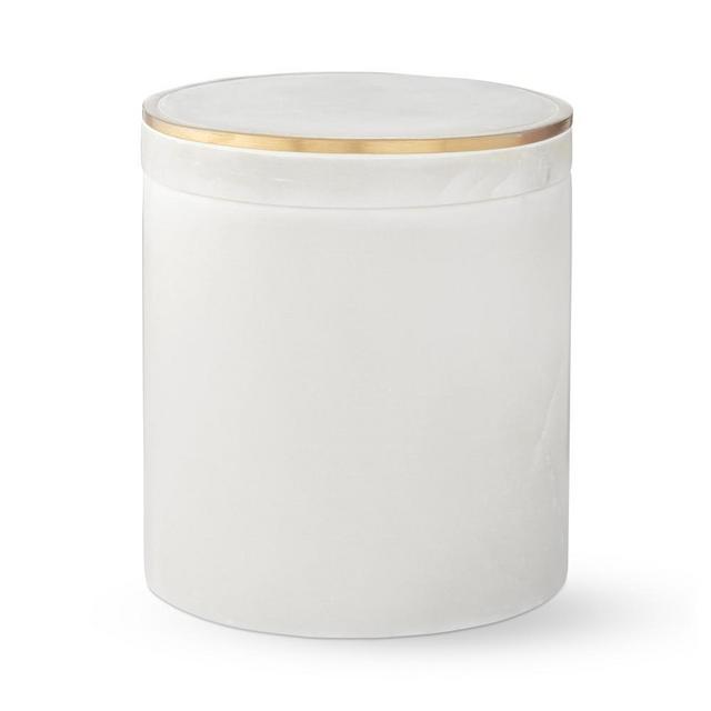 Marble and Brass Bath Canister, Small