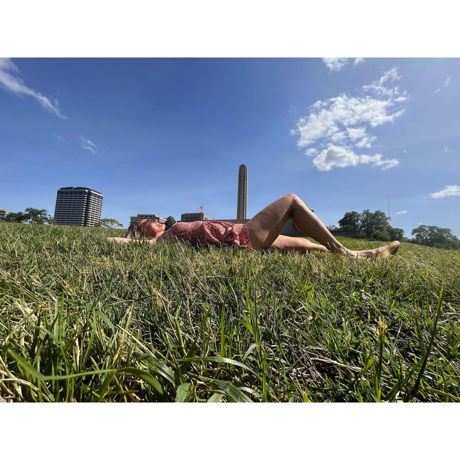 Relaxing in the park with him