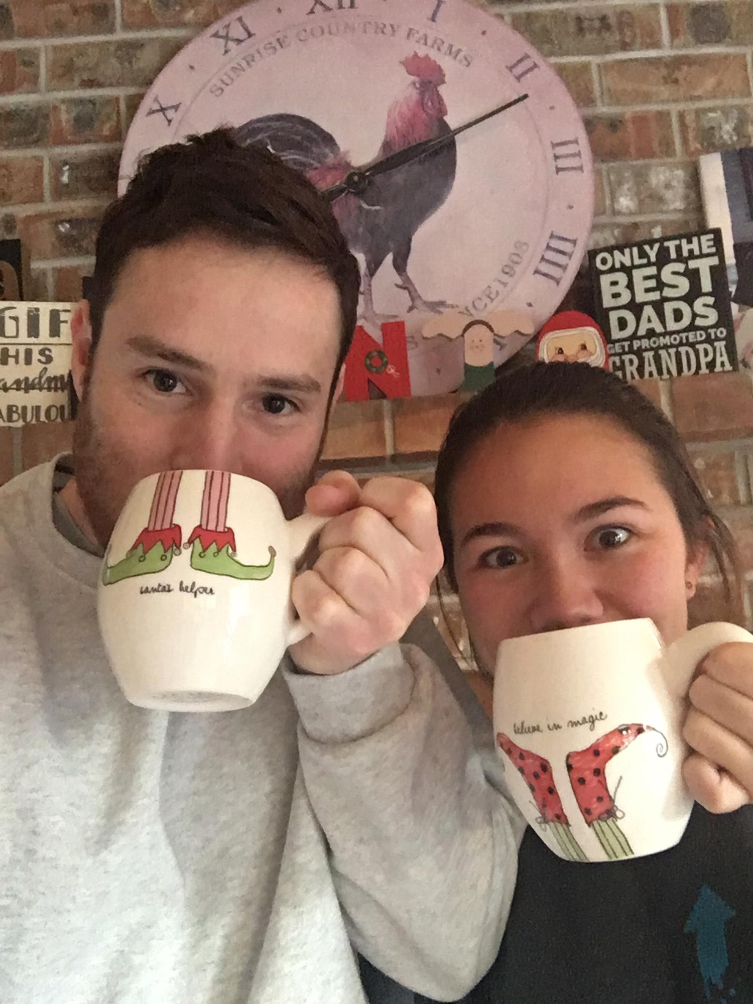 Matching mugs during our first Christmas season together.