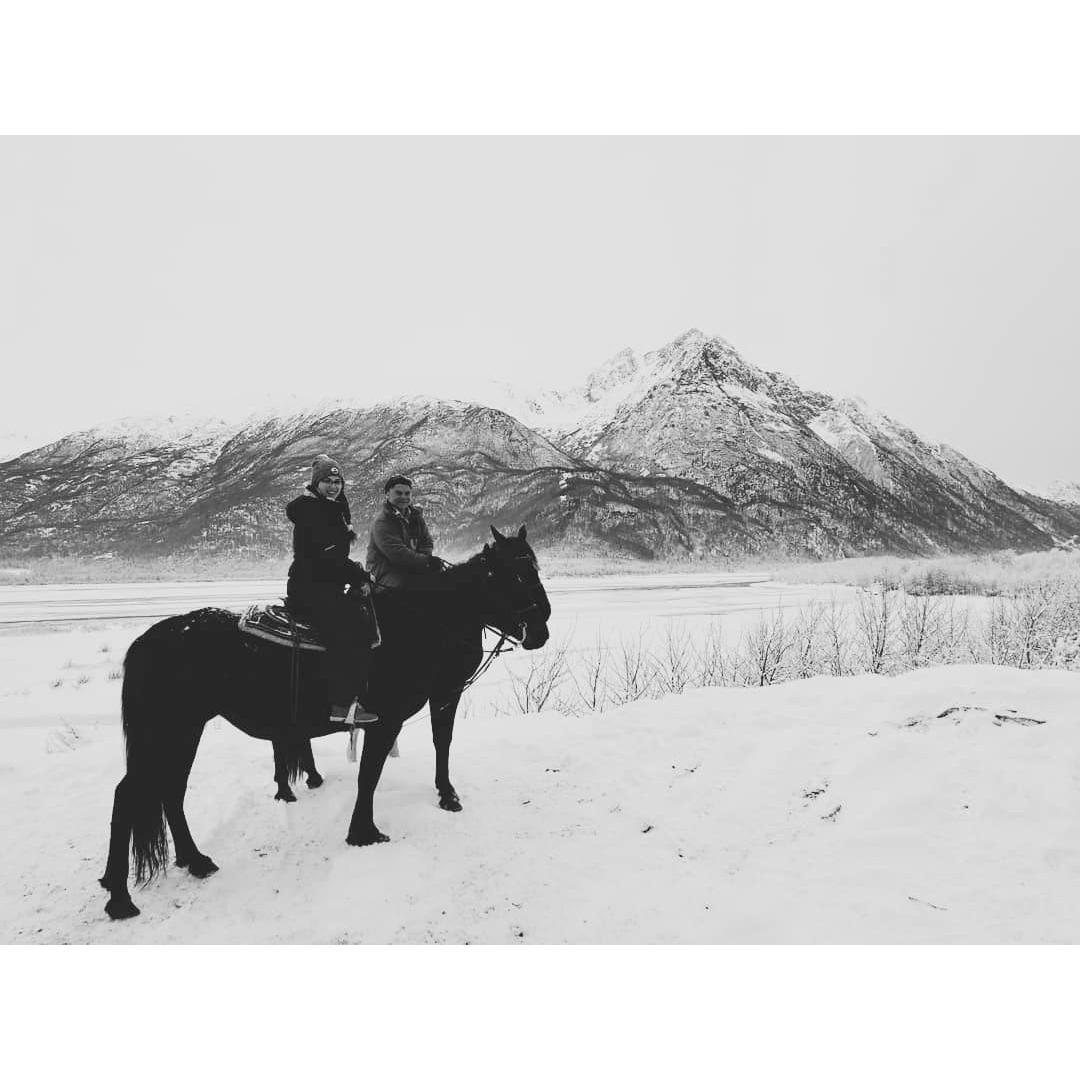 Wintry horseback rides in Alaska :)