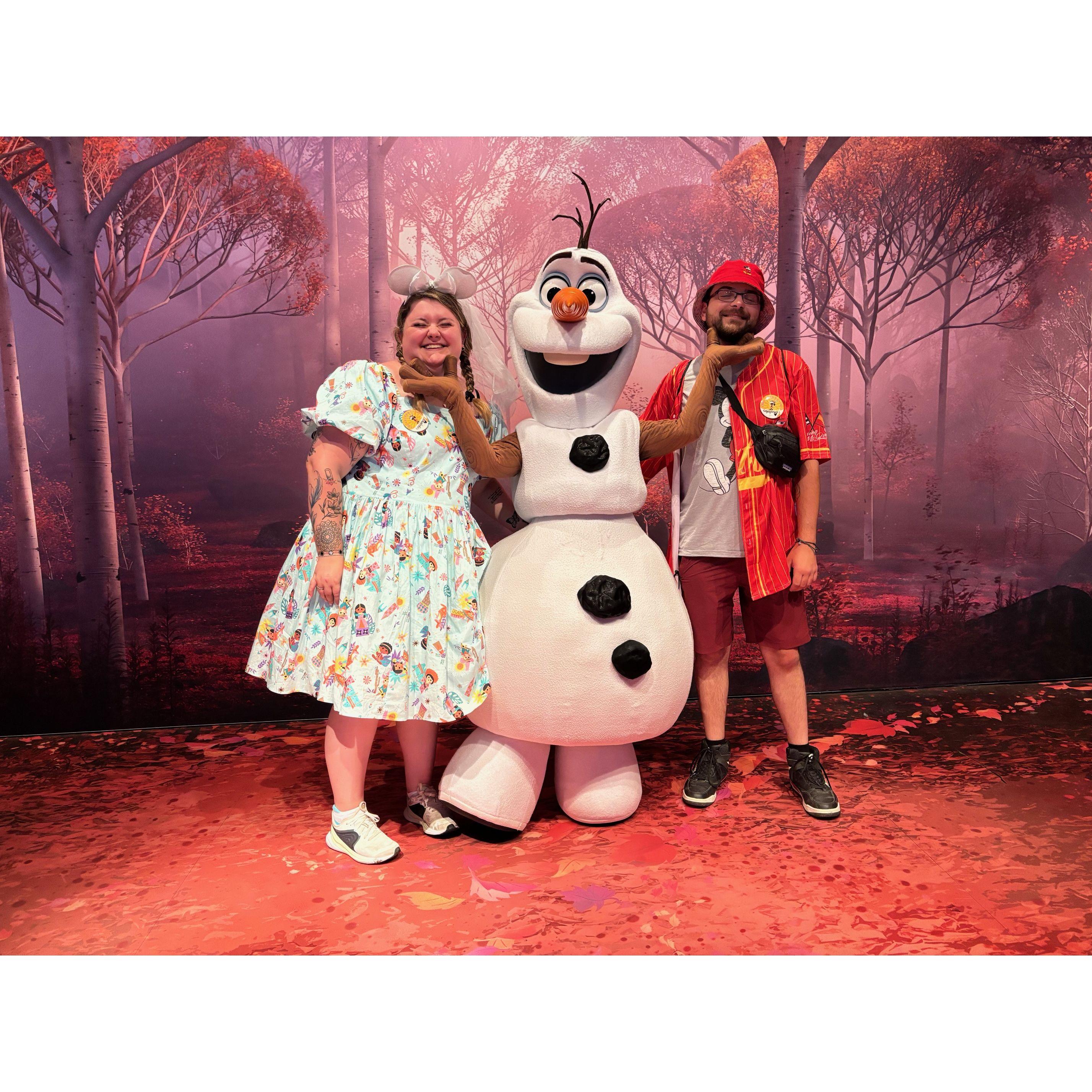 Rob made sure we were first in line so that I could meet Olaf. All the parents were mad. But my dreams came true.