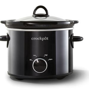 Crock-Pot 2-Quart Manual Slow Cooker, Feeds 2+ People, Great for Small Meals, Dips, & Sides; Removable Stoneware is Oven & Dishwasher-Safe, Black
