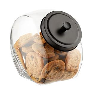 1 gal. Glass Slant Jar with Matte Black Lid