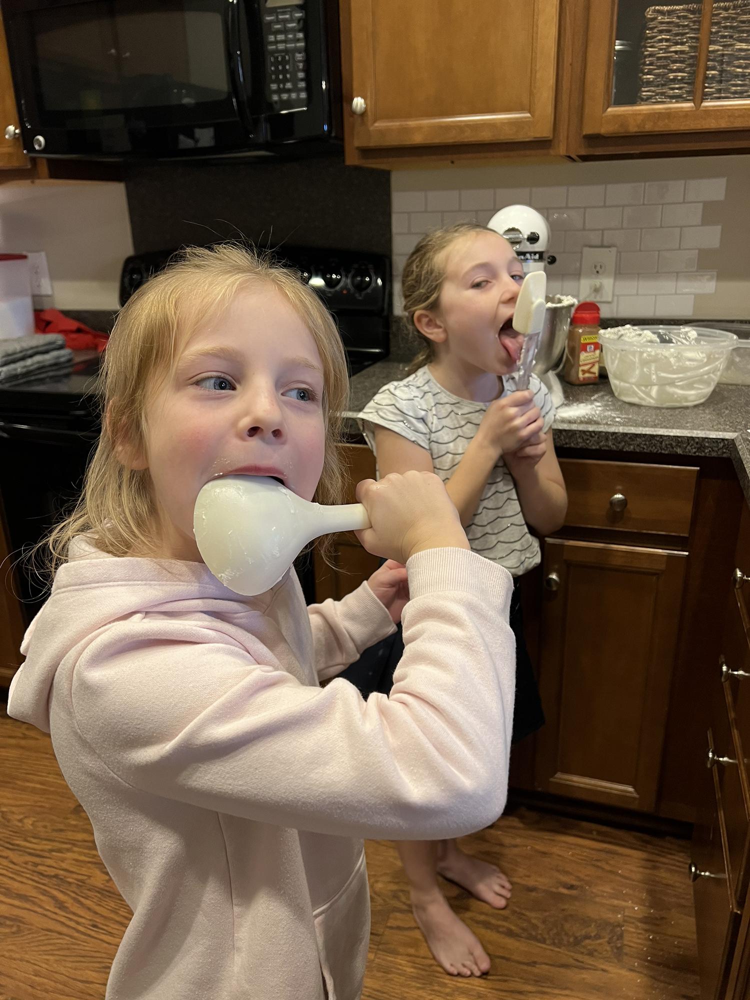 Best part of baking is licking the spoon!