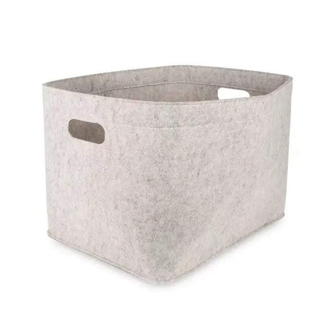 Squared Away™ Large Felt Bin in Egret