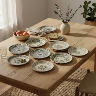 Hand-Painted Assorted Appetizer Plate, Set of 12