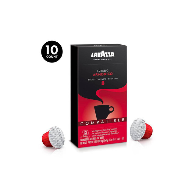Lavazza Armonico Dark Roast Nespresso Compatible Capsules - 10ct
